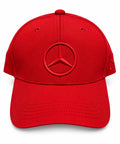 Gorra DERRAPA Mercedes-Benz Rojo monocolor, vista frontal, sobre fondo blanco