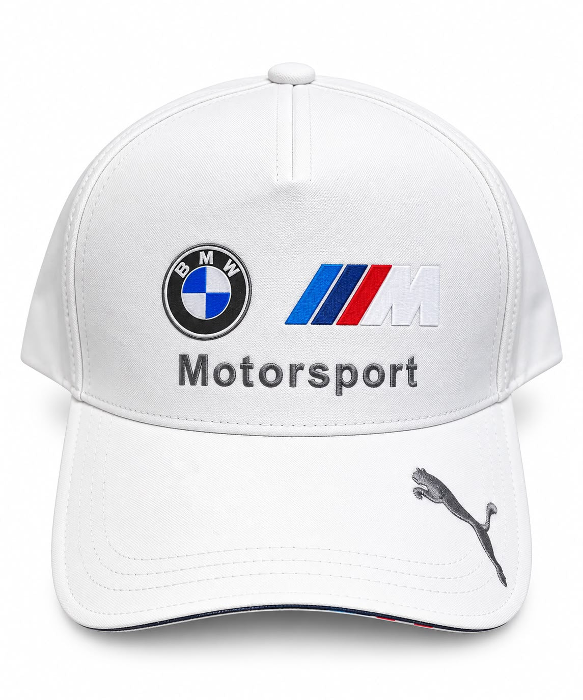 Gorra DERRAPA BMW M Motorsport negro y blanco, vista 2, sobre fondo blanco