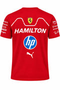 Camiseta DERRAPA Ferrari Rojo con líneas blancas, vista frontal, sobre fondo blanco
