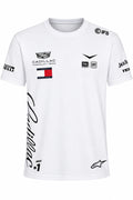 Camiseta DERRAPA Cadillac Blanco con letras negras, vista frontal, sobre fondo blanco
