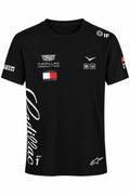 Camiseta DERRAPA Cadillac Negro con letras blancas, vista frontal, sobre fondo blanco