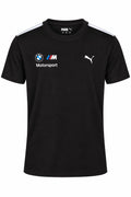 Camiseta DERRAPA BMW M Motorsport Negro con hombros blancos, vista frontal, sobre fondo blanco