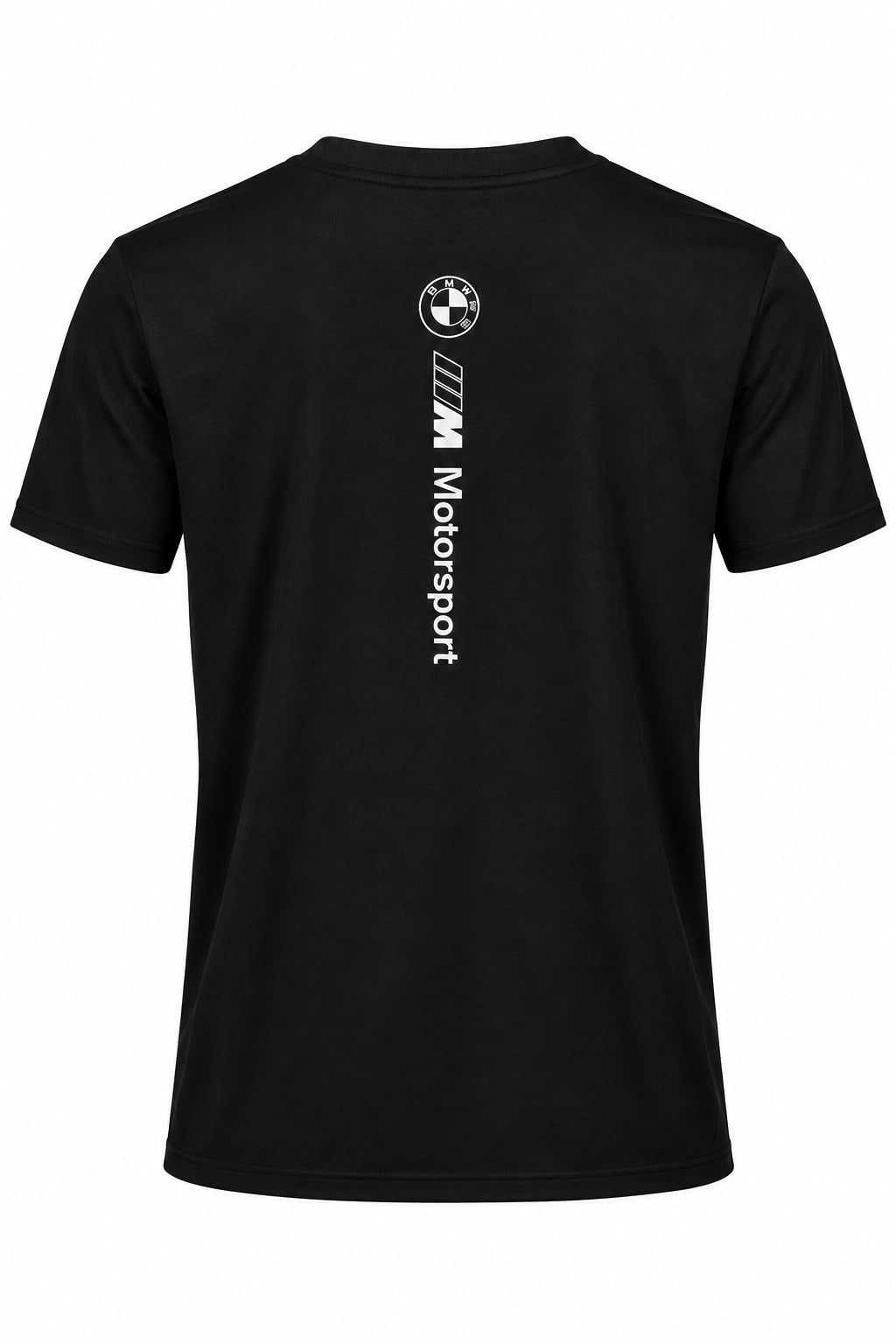 Camiseta DERRAPA BMW M Motorsport Negro con hombros blancos, vista 2, sobre fondo blanco