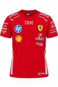 Camiseta DERRAPA Ferrari Rojo con vivos blancos, vista frontal, sobre fondo blanco