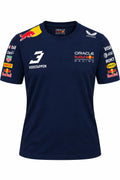 Camiseta corte femenino DERRAPA Oracle Red Bull Racing Azul oscuro, vista frontal, sobre fondo blanco
