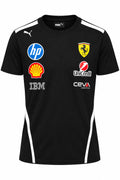 Camiseta DERRAPA Ferrari Negro con vivos blancos, vista frontal, sobre fondo blanco
