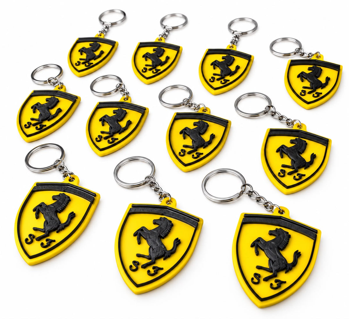 Llavero Ferrari amarillo con escudo del caballo rampante calidad 1:1, foto 1