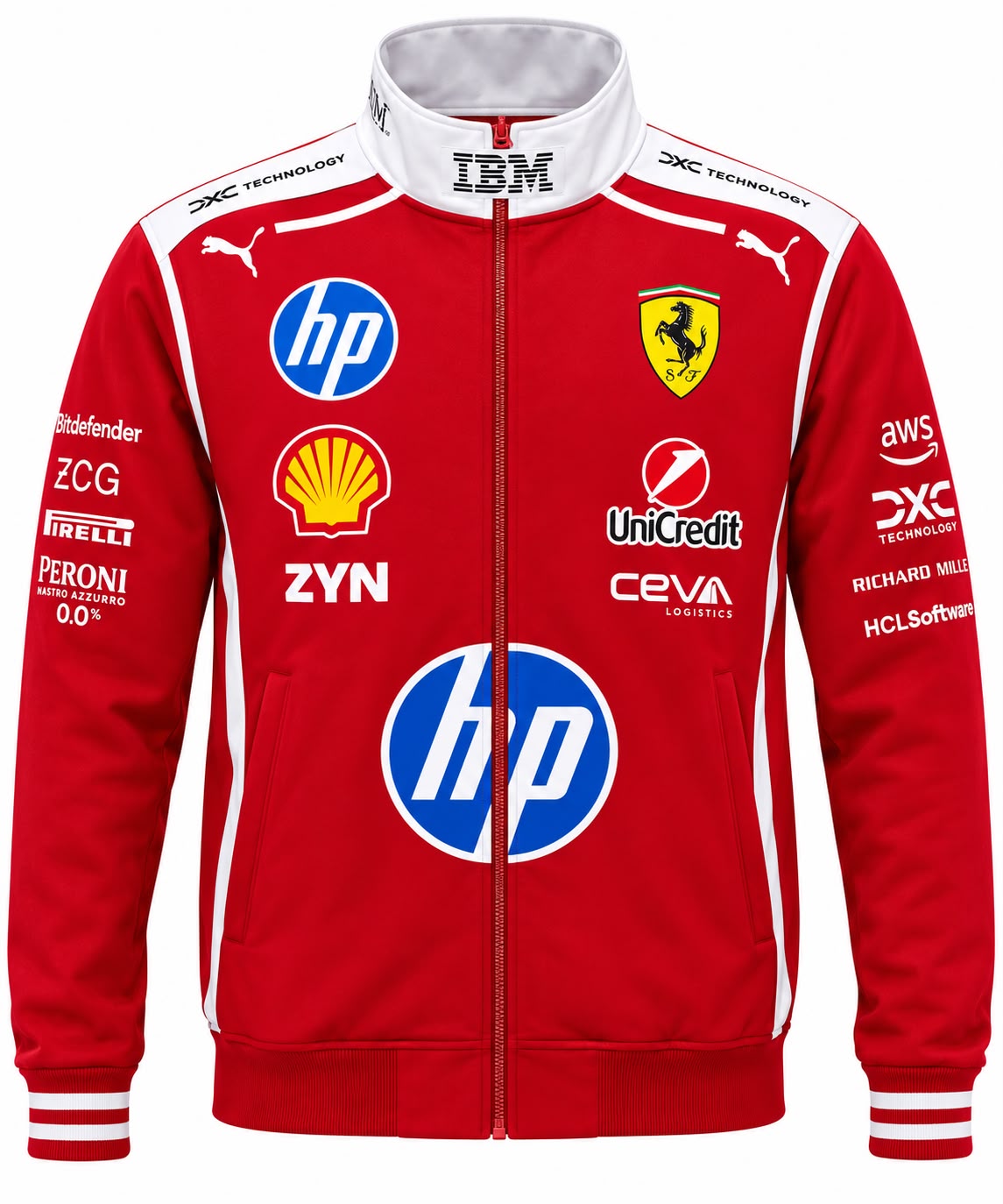 Chaqueta Ferrari roja cuello blanco calidad 1:1, foto 1