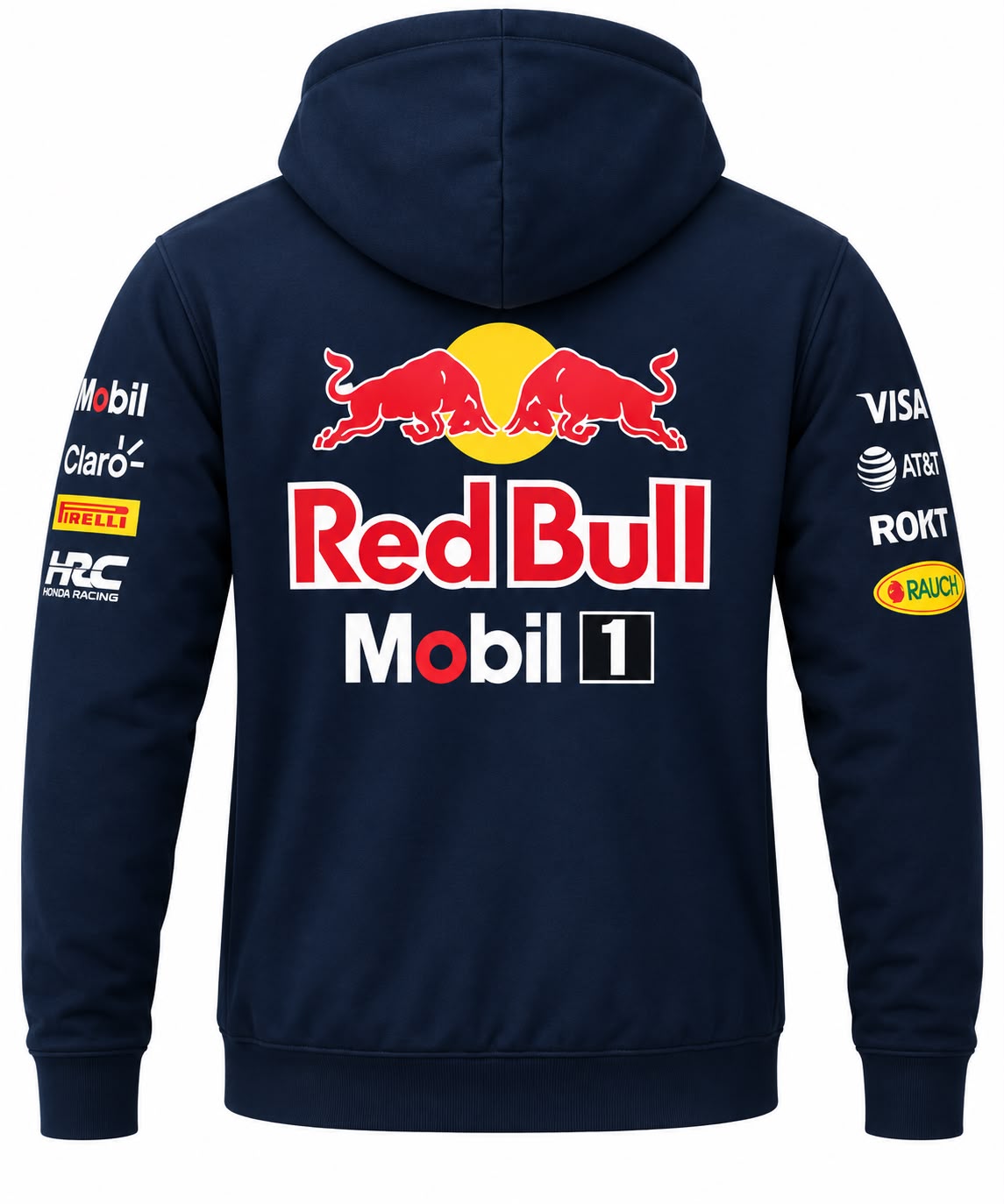 Chaqueta Red Bull azul oscura con capota y el toro calidad 1:1, foto 1