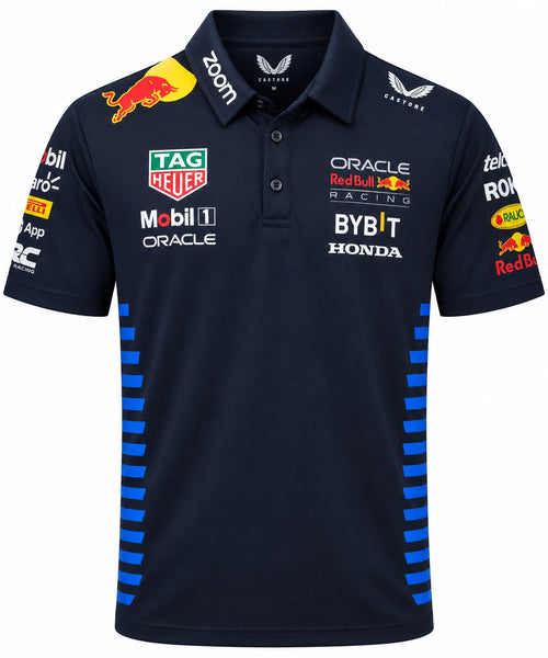 Polo Red Bull azul oscuro con rayas en los costados calidad 1:1, foto 1
