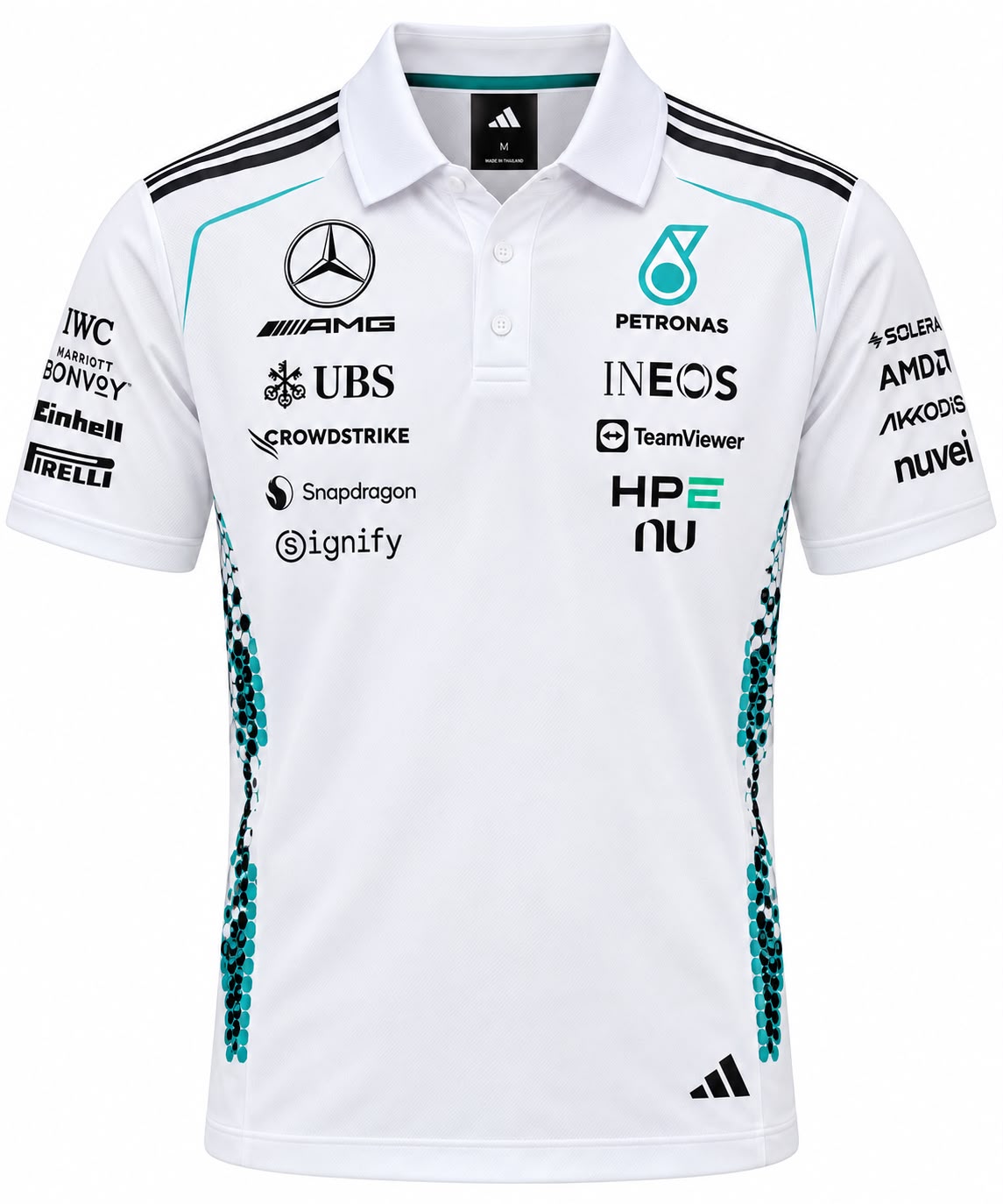 Polo Mercedes blanco con Petronas calidad 1:1, foto 1