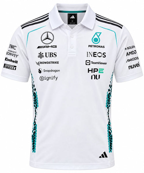 Polo Mercedes blanco con Petronas calidad 1:1, foto 1