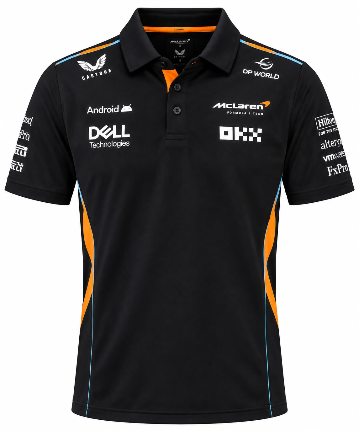 Polo McLaren negro y naranja con papaya en los costados calidad 1:1, foto 2
