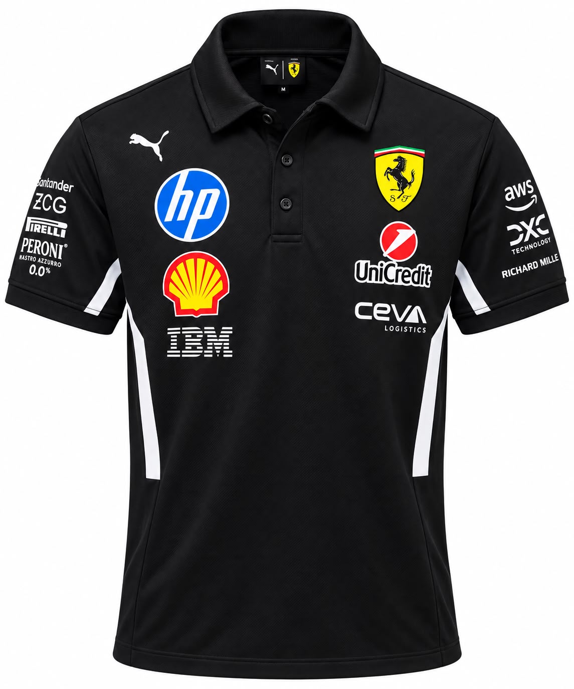 Polo Ferrari negro con hp y Shell calidad 1:1, foto 1